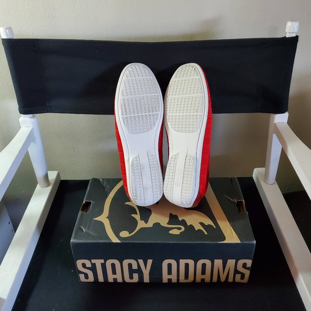 STACY ADAMS Ciran Textile Slip On Driving 7.5 Red - Picture 9 of 10